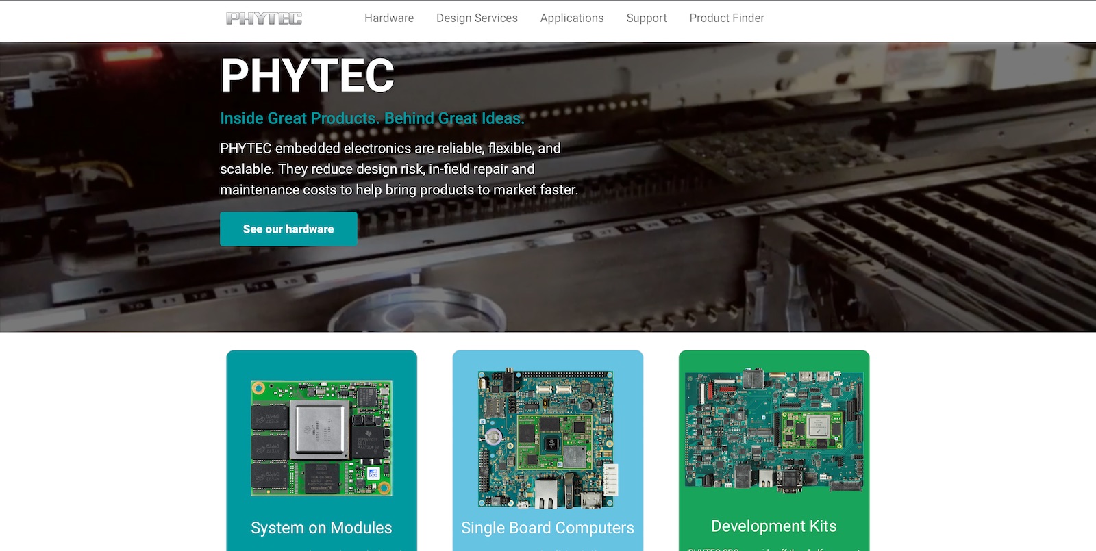 PHYTEC homepage overview